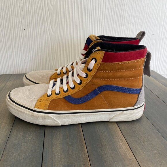 Vans SK8-HI MTE Sudan Brown Mazarine Blue High Sneakers Mens 9 / Women 10.5 (I8) - Picture 3 of 12